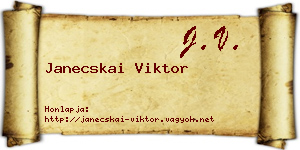 Janecskai Viktor névjegykártya